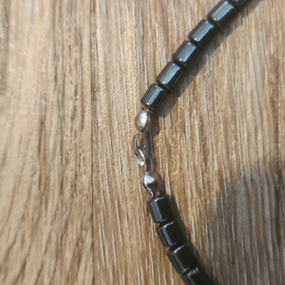 Metallic Hematite Necklace and Earrings - Picture 6 of 10